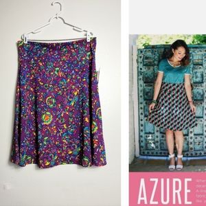 Lularoe Azure Flare Skirt Yoga Waist Women's Size 3XL Purple